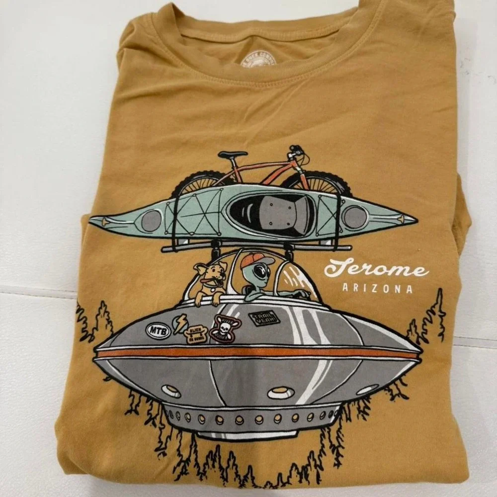 Men's or women's The Duck Company tee in‎ brown and tan #ducktee 100% Cotton - Picture 5 of 7